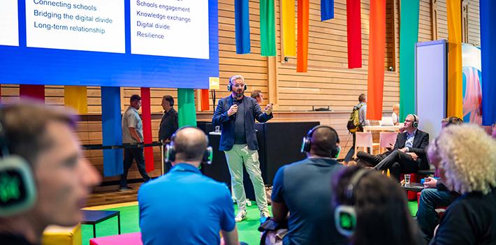 A male speaker at TNC25.