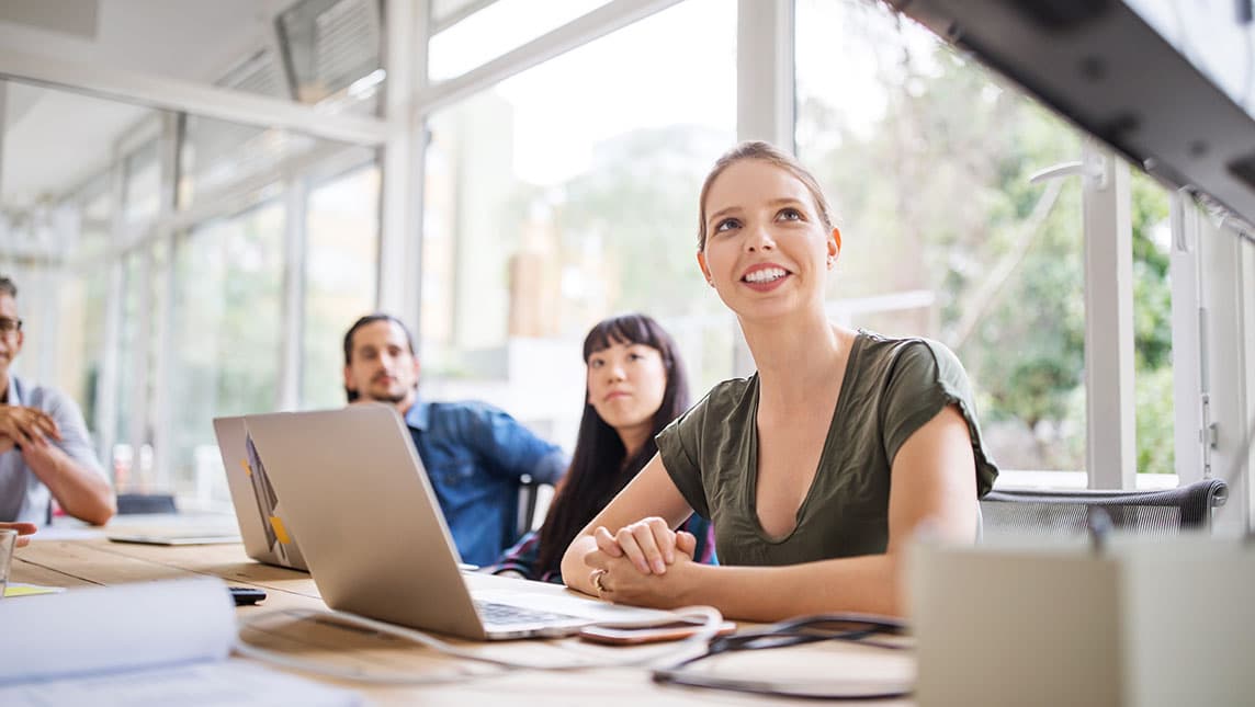 People with laptops.